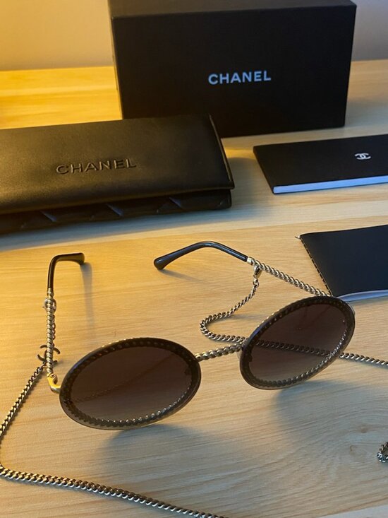 CHANEL Accessories - CHANEL Sunglasses with Gold Chain